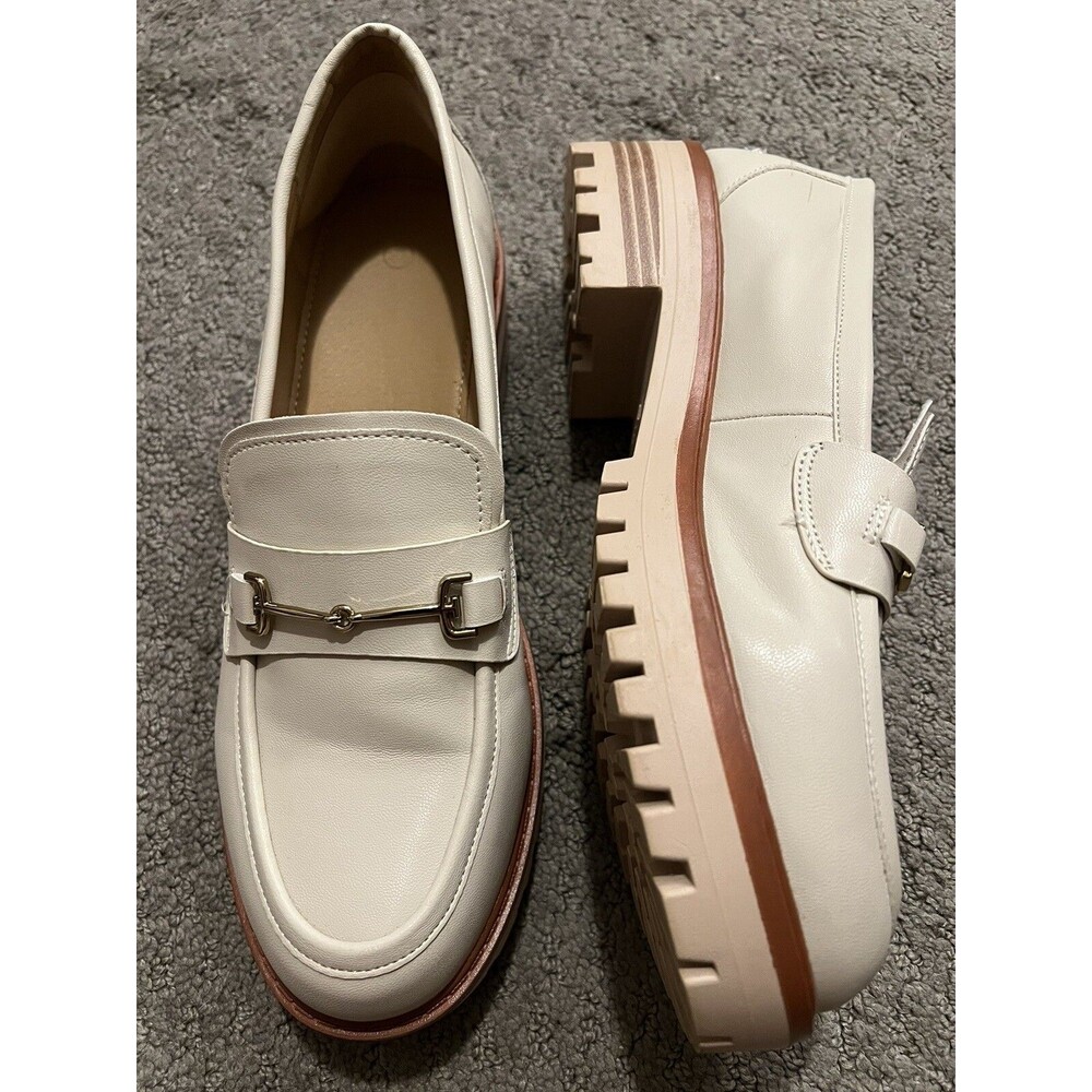 Women's ZBY Retro  Slip On Loafers Round Toe Chunky Heel Platform 9.5 EUC